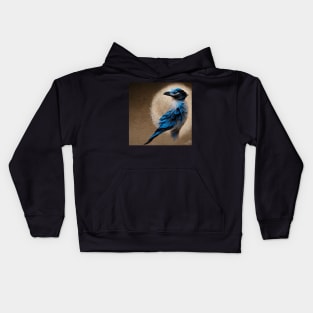 Ethereal blue jay bird Kids Hoodie